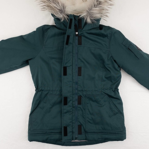 Hollister by Abercrombie & Fitch Thermore Anorak Jacket Women's Medium Green - Picture 3 of 16